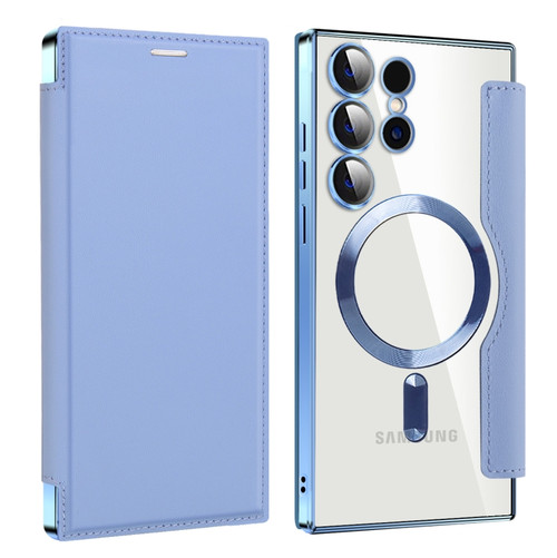 Samsung Galaxy S24 Ultra 5G MagSafe Magnetic RFID Anti-theft Leather Phone Case - Sierra Blue